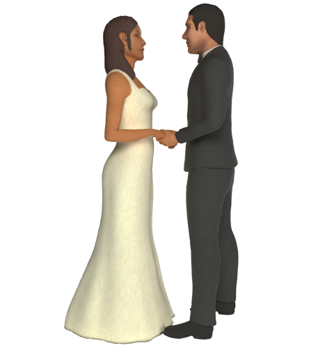 3D printed wedding figurine